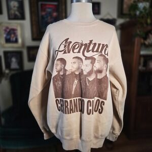 Aventura Sweatshirt Cerrando Ciclos Tour 2024 Romeo Santos Tan Graphic Pullover